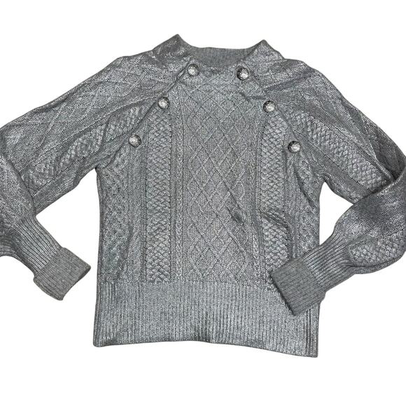 Veronica Beard Silver Grady Metallic Sweater XS - Picture 6 of 10